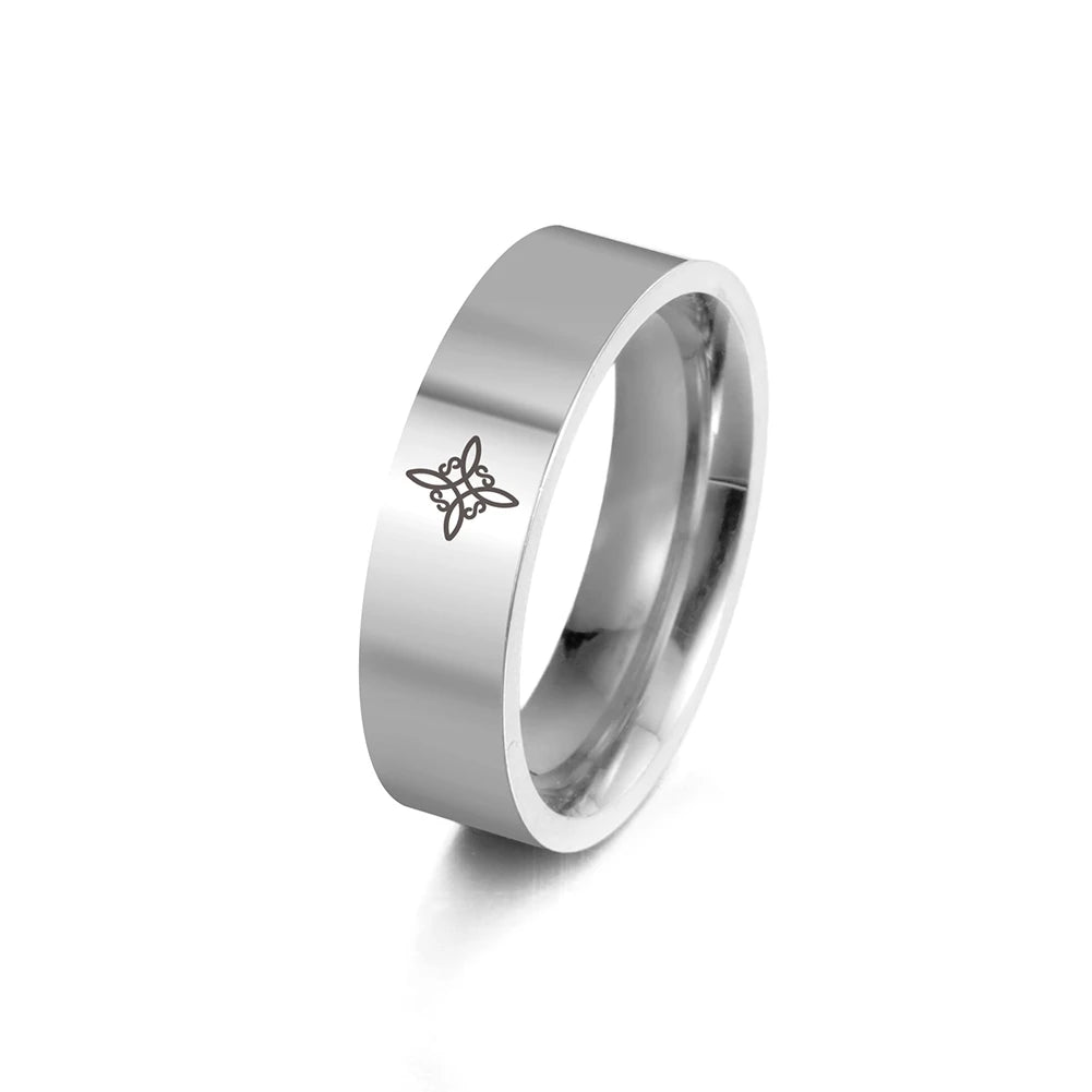 HIPEE Trend Viking Celtics Witch Knot Ring for Women Stainless Steel Couple Rings Amulet Talisman Jewelry Christmas Gifts