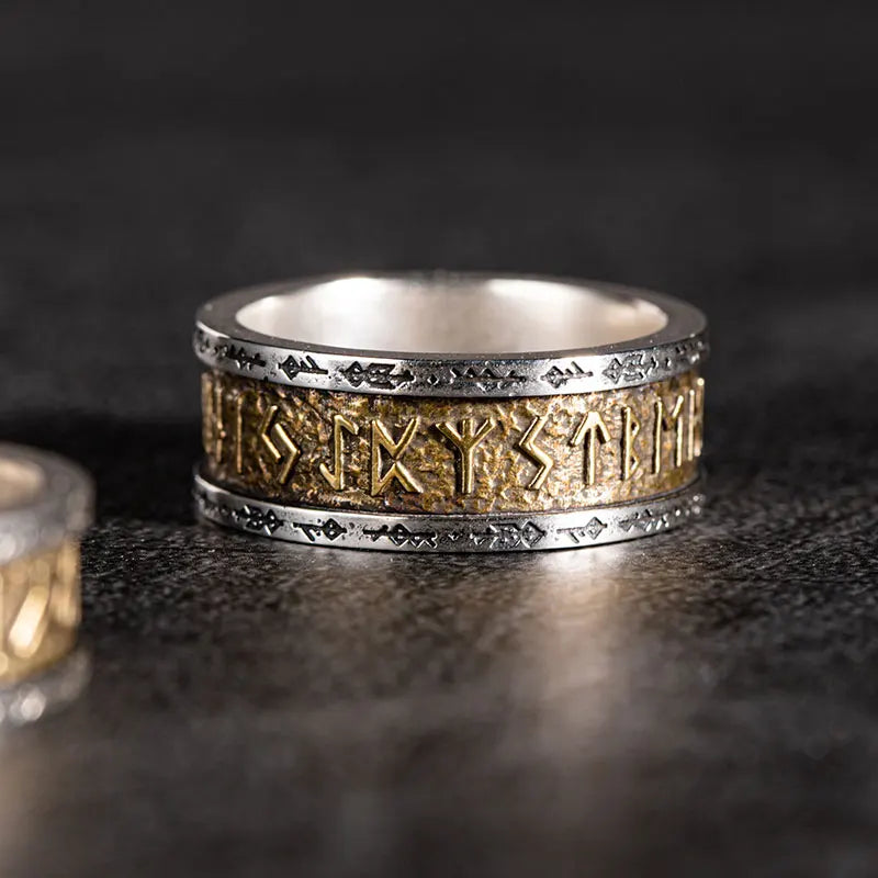 925 Silver Nordic Viking Runes Silver Ring Silver Welded Copper Fashion Tail Ring Index Ring Jewelry