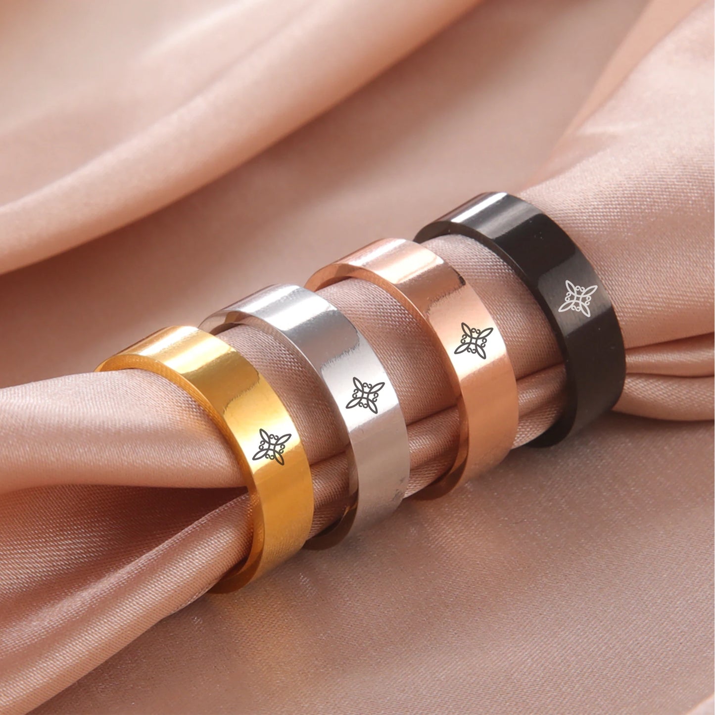 HIPEE Trend Viking Celtics Witch Knot Ring for Women Stainless Steel Couple Rings Amulet Talisman Jewelry Christmas Gifts