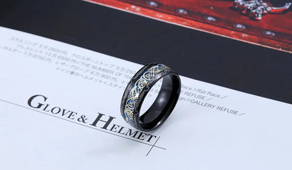 Beier 316L Stainless Steel Viking Runes Golden Dragon Man's Ring Blu-ray Simple Fashion High Quality Jewelry LLBR-R050R