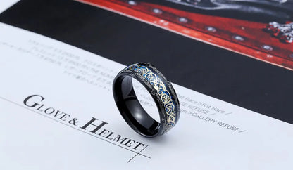Beier 316L Stainless Steel Viking Runes Golden Dragon Man's Ring Blu-ray Simple Fashion High Quality Jewelry LLBR-R050R