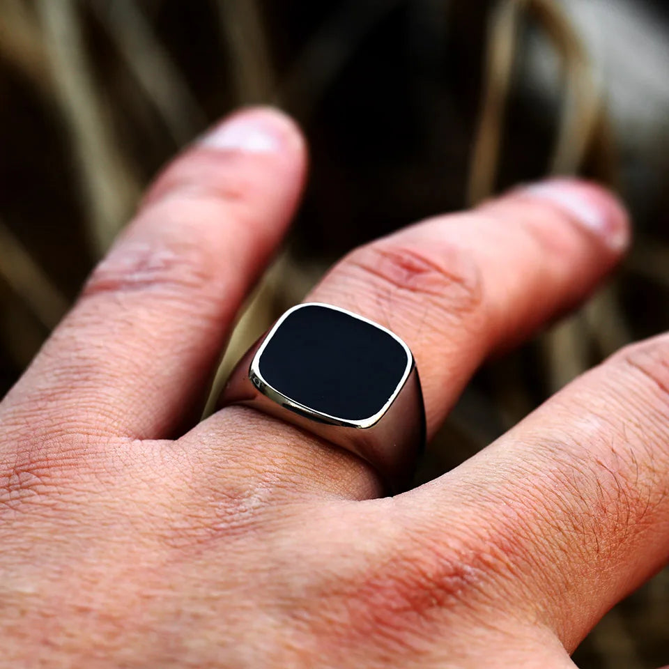 Beier New Style Vintage 316L Stainless Steel Viking High Quality High Polished Mirror Ring Signet Solid Fashion Jewelry For Men