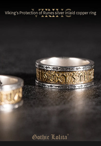 925 Silver Nordic Viking Runes Silver Ring Silver Welded Copper Fashion Tail Ring Index Ring Jewelry