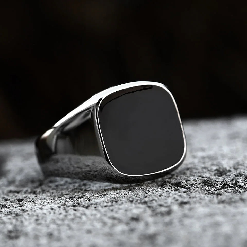 Beier New Style Vintage 316L Stainless Steel Viking High Quality High Polished Mirror Ring Signet Solid Fashion Jewelry For Men